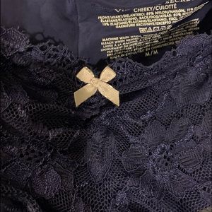 Purple lace and sheer panties